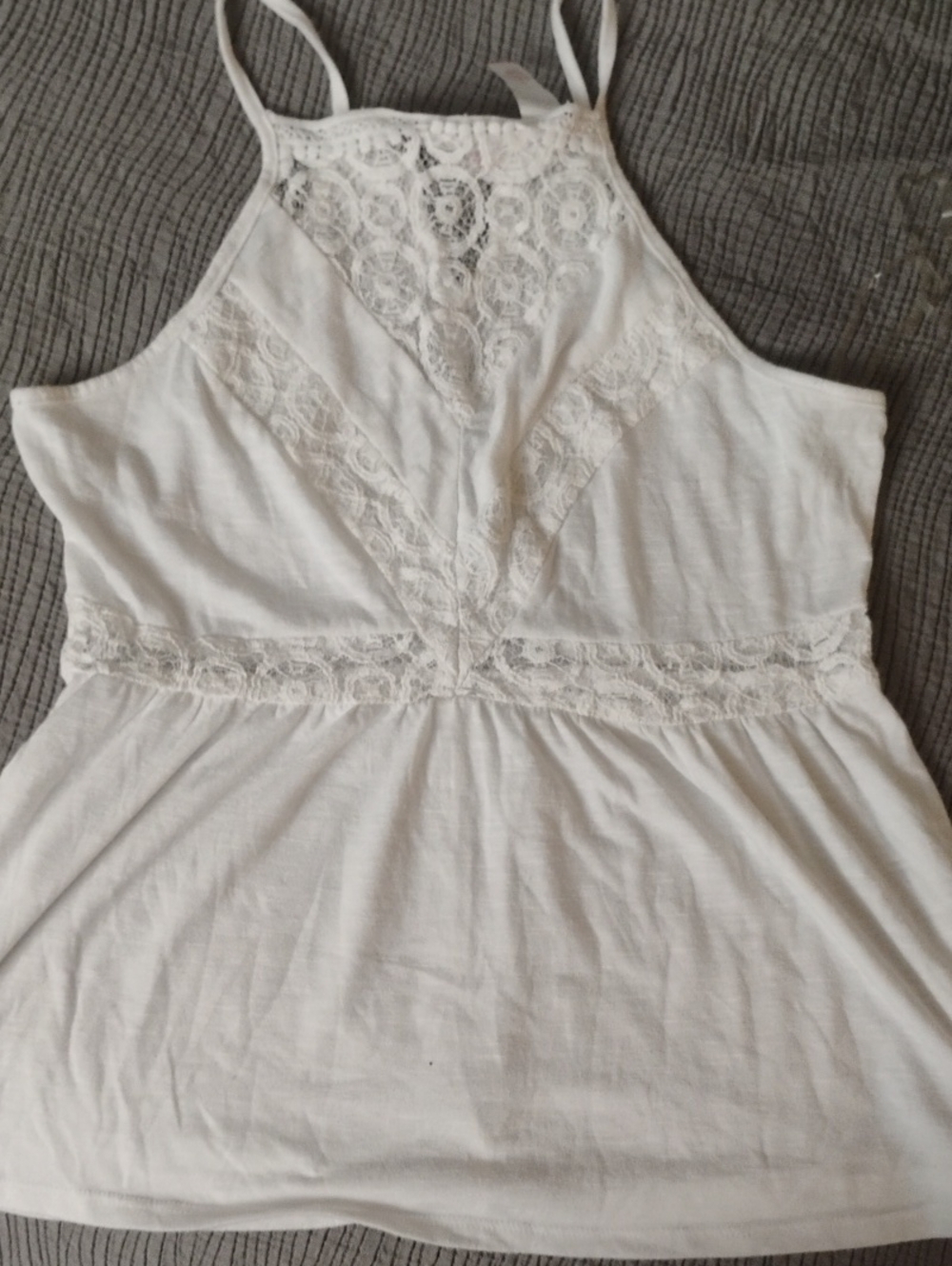 NOBO White Lace-Front Halter Camisole